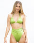 Life is a Beach  Triangle Top High Waist Green Bikini