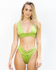 Oceania Triangle Style Top High Cut Green Bikini
