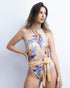 Blue Florals Cross Over One Piece