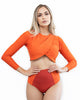 Long Sleeve Pure Orange Bikini