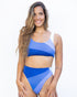 Orizzonte Shades of Blue Color Block High Waist Bikini