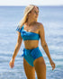 Alta Marea One Shoulder High Waist Ruffles Blue Bikini