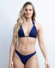 Navy Blue Frills High Cut Bikini