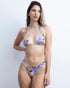 Blue Floral Frills High Cut Bikini